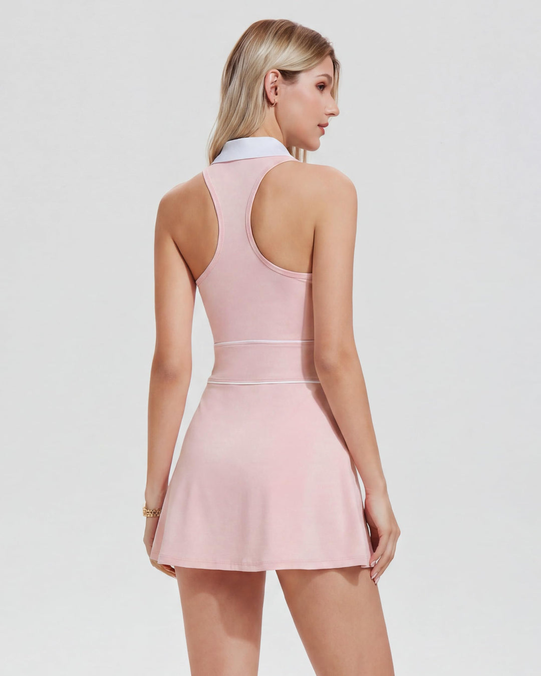 Half Zip Stand Collar Tennis Dress