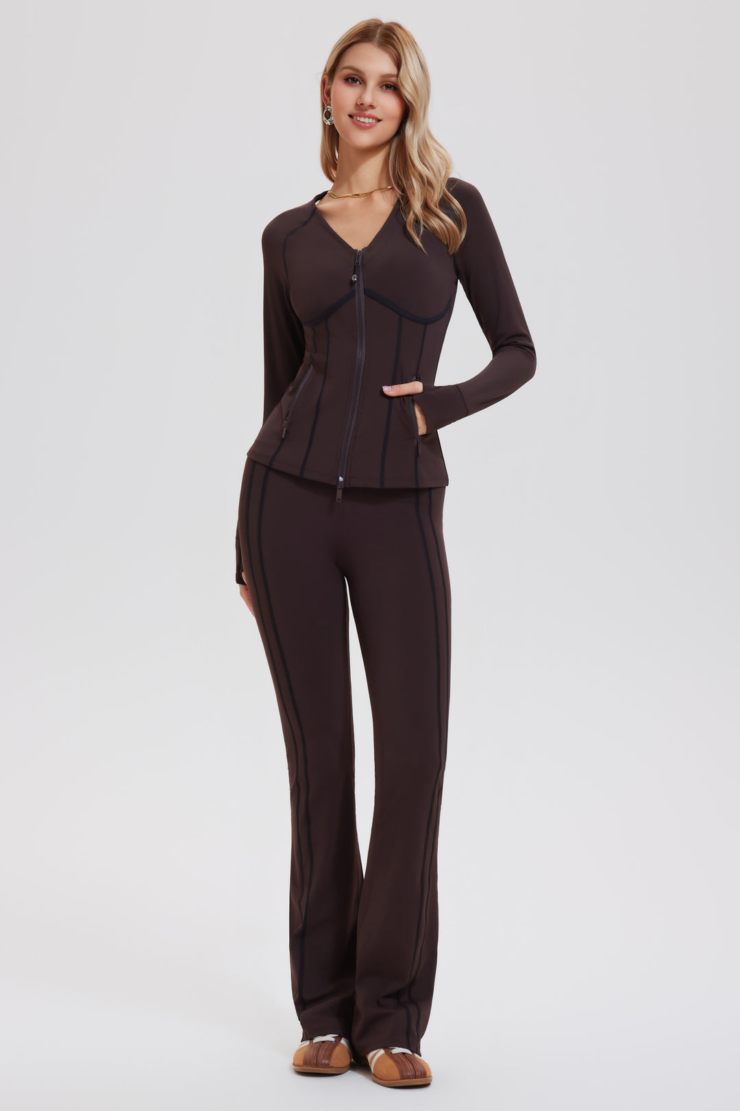 2 Piece Set Jacket ＆ Flare Leggings