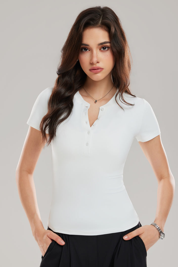 Henley Short Sleeve Top