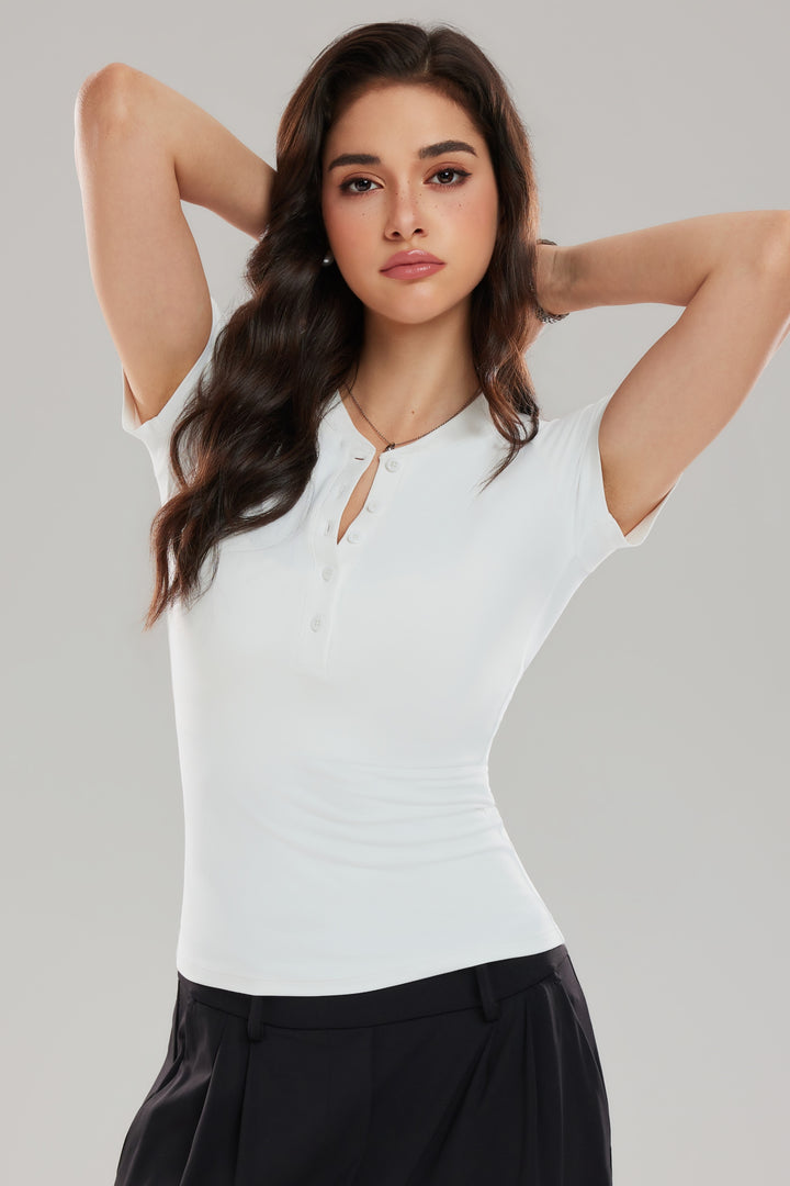 Henley Short Sleeve Top