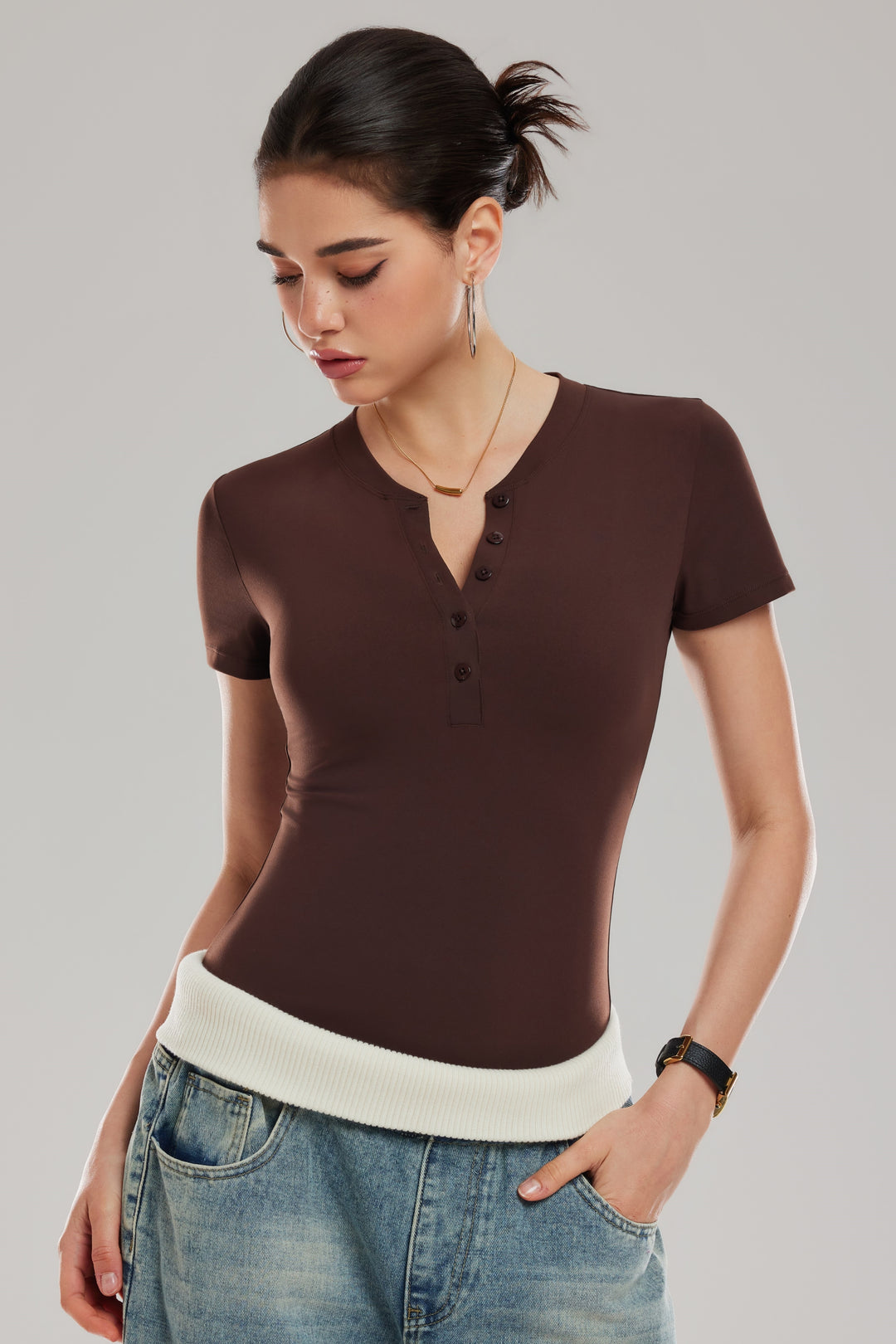 Henley Short Sleeve Top