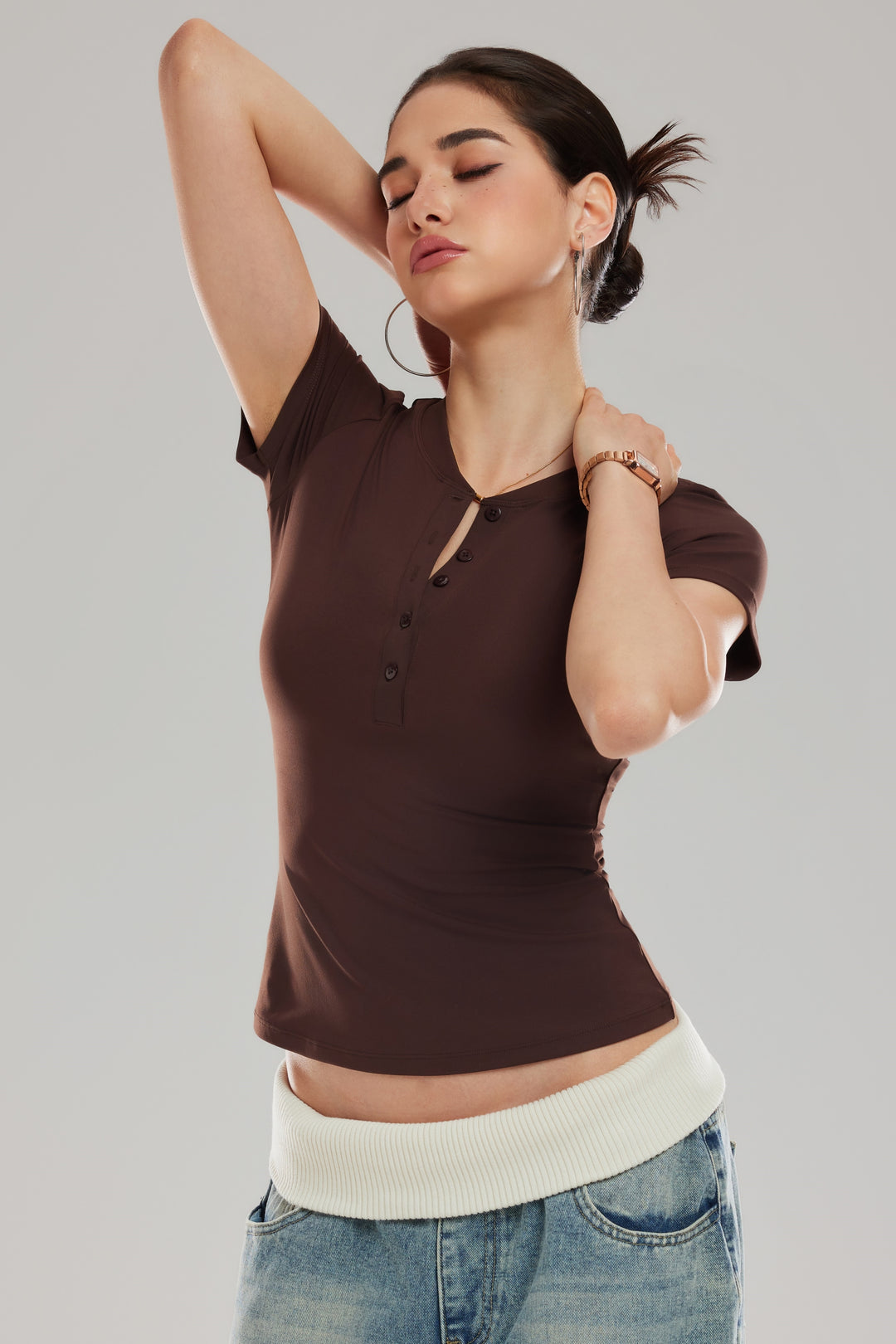 Henley Short Sleeve Top