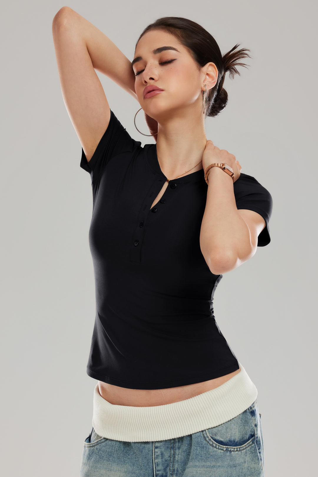 Henley Short Sleeve Top