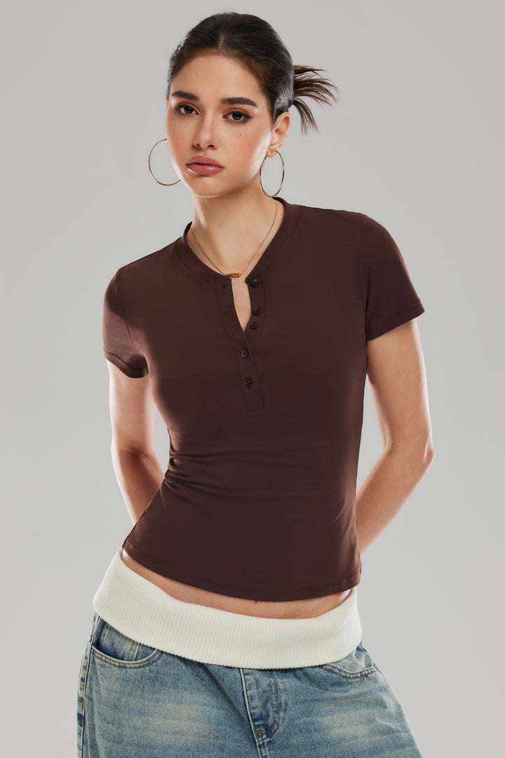 Henley Short Sleeve Top