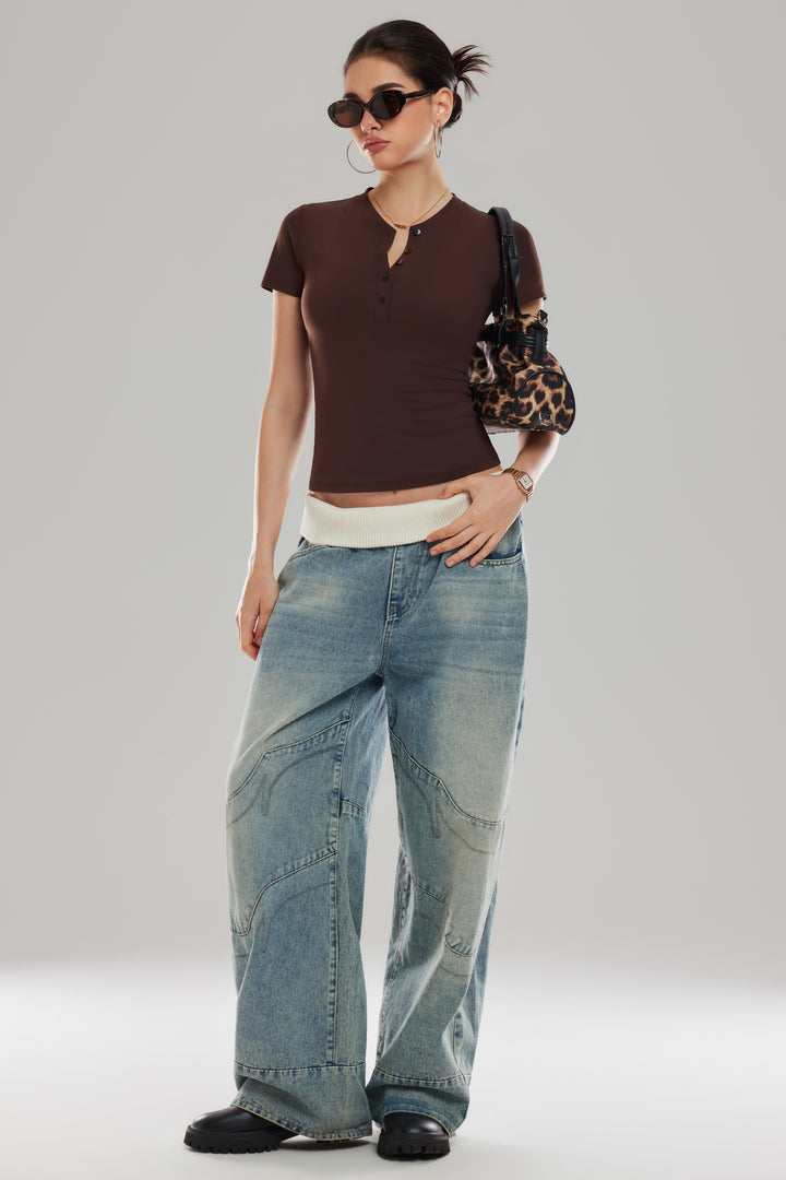 Henley Short Sleeve Top
