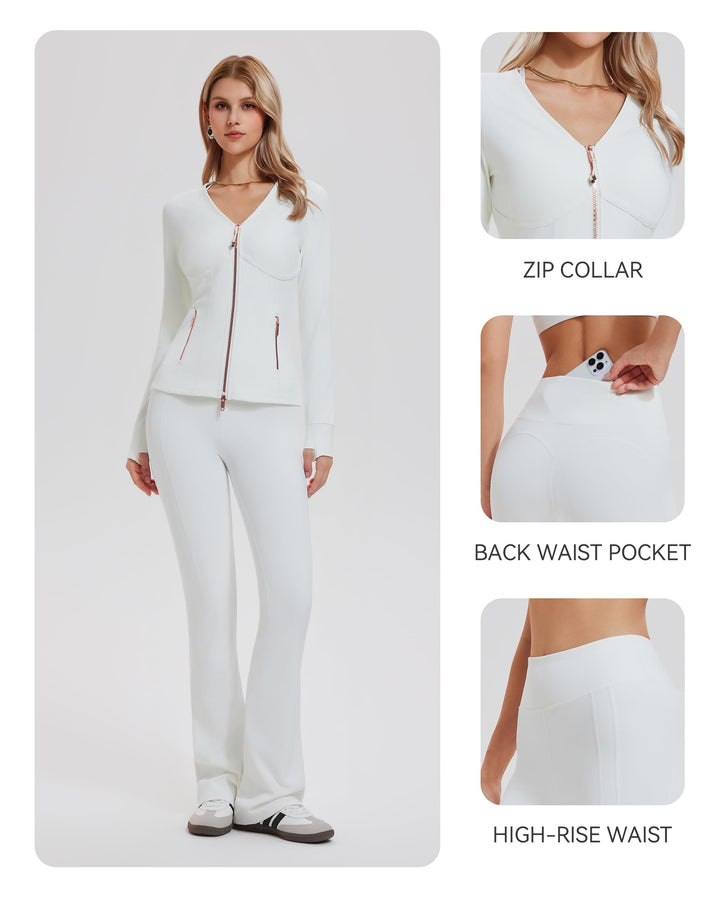 2 Piece Set Jacket ＆ Flare Leggings
